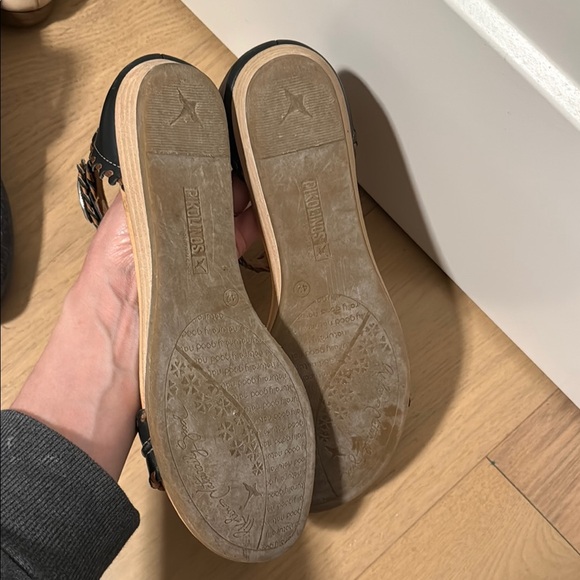 Pikolinos Black Woven Leather Sandals with Ankle Straps boho 11/42 - Picture 4 of 5